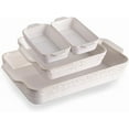 thumbnail image 1 of Casserole Dishes for Oven, Ceramic Bakeware Set of 4, Rectangular Baking Dish with Handles, Lasagna Pans for Cooking, Gratin, Roasting, Banquet and Daily Use (Kiln-Change White), 1 of 7