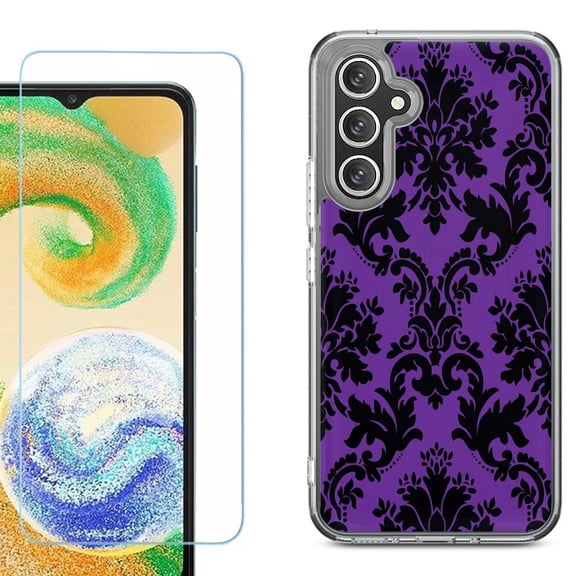 Phone Case for Samsung Galaxy S26 5G, with Screen Protector, by OneToughShield - Victorian Purple/Black