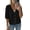 Black, variant on Women Short Sleeve Cardigan Casual V Neck Sweater Top