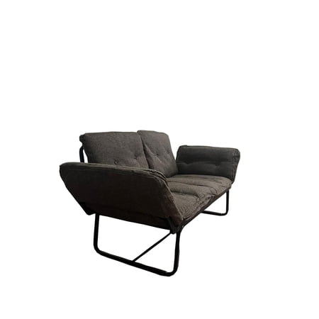 Valencia Modern Loveseat Futon for Living Rooms and Bedroom, Adjustable Arms, Removable Back Cushion, Convertible Sleeper Sofa, 66 inch 2 seater sofa, Dark Brown