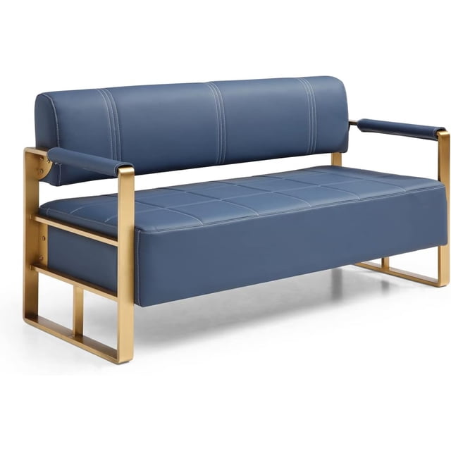 Loveseat Sofa, 57.9" Modern Upholstery Faux Bonded Leather Sofa for ...