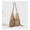 Khaki, variant on Hollow Woven Straw Hobo Bag, Wooden Bead Adjustable Detachable Strap Bohemian Shoulder Handheld Purse for Women, Natural Khaki