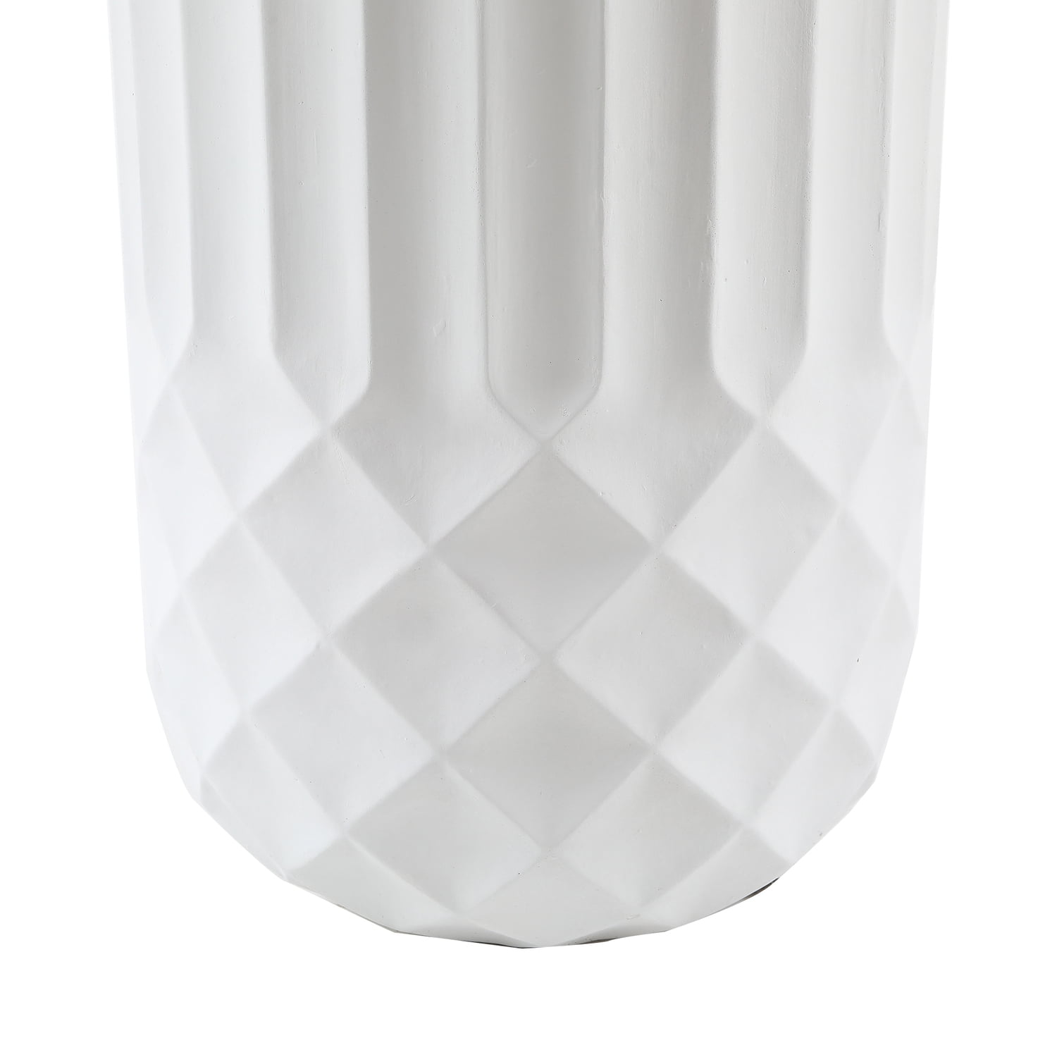 LuxenHome White 24-Inch Tall Round MgO Indoor/Outdoor Planter