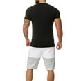 thumbnail image 2 of Men Summer Sports Suit Outfits 2 Piece Tracksuit Short Sleeve T Shirts and Shorts Stylish Casual Sweatsuit Set, 2 of 5
