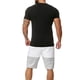thumbnail image 3 of Txlixc Traje de hombre, camiseta de cuello redondo de manga corta + pantalones cortos de cintura de cuerda Txlixc moda, 3 of 6