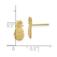 thumbnail image 5 of 10k Yellow Gold Polished & Textured Pineapple Post Earrings, 5 of 5