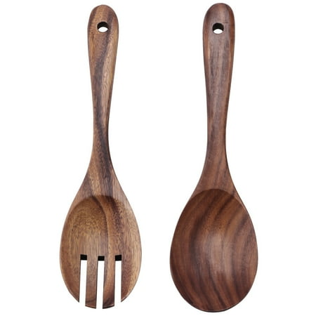 

Wood Salad Servers for Nonstick Cookware Kitchen Wooden Baking Salad Making Server 2 Pieces