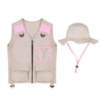 thumbnail image 3 of Chaleco explorador para niños, disfraz de camping, accesorio educativo para fotos, chaleco cargo para niños, sombrero para senderismo, niños y niñas, Rosa, 3 of 8