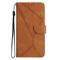ELEHOLD for Samsung Galaxy S8 Plus Flip Wallet Case, Magnetic PU Leather Wallet Case with Card Holder Kickstand Hand Strap Shockproof Folio Flip Protective Cover, brown