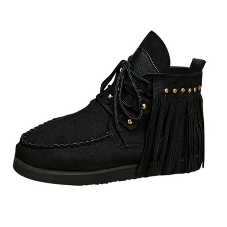 

Jungdeepe Women s Fashion Autumn And Winter Suede Fringe Side Zipper Ankle Boots Warm Comfortable Casual Shoes Womens Boots No Heel in Woman Wide Boots Boots Unisex Boots Dresses Boots with Tassels