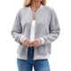 thumbnail image 3 of Suéter Tipo Cárdigan con Cremallera para Mujer, Sudadera con Capucha, Chaqueta de Larga, Conjuntos de Cuello Redondo, Abrigo Informal. Gris XL, 3 of 10
