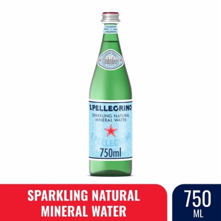 S.Pellegrino Sparkling Natural Mineral Water Glass Bottle 25.3 OZ - Pack of 2
