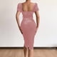thumbnail image 5 of Moda mujer Casual Sexy cuello en V sólido manga corta verano cinturón vestido de fiesta Fridja  nalpqowj28697, 5 of 9