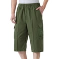 thumbnail image 2 of Thousandth Big and Tall Cargo Shorts for Men Breathable Multi-Pocket Casual Shorts Elastic Waist Loose Fit Summer Capri Shorts Outdoor Hiking Shorts, 2 of 7