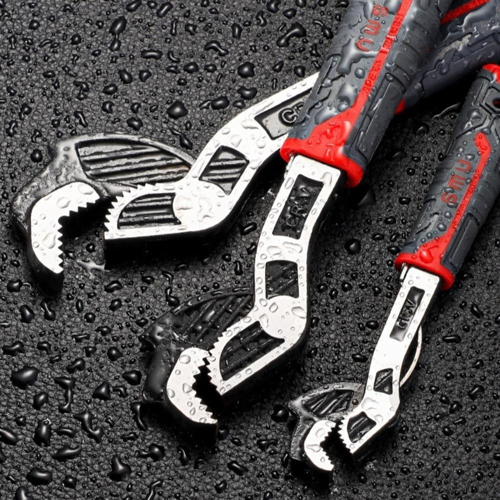 Self-Locking Adjustable Wrench, Vanadium Steel Anti-Slip Grip, 6-12 Inch, for Plumbing Mechanical & Automotive Work