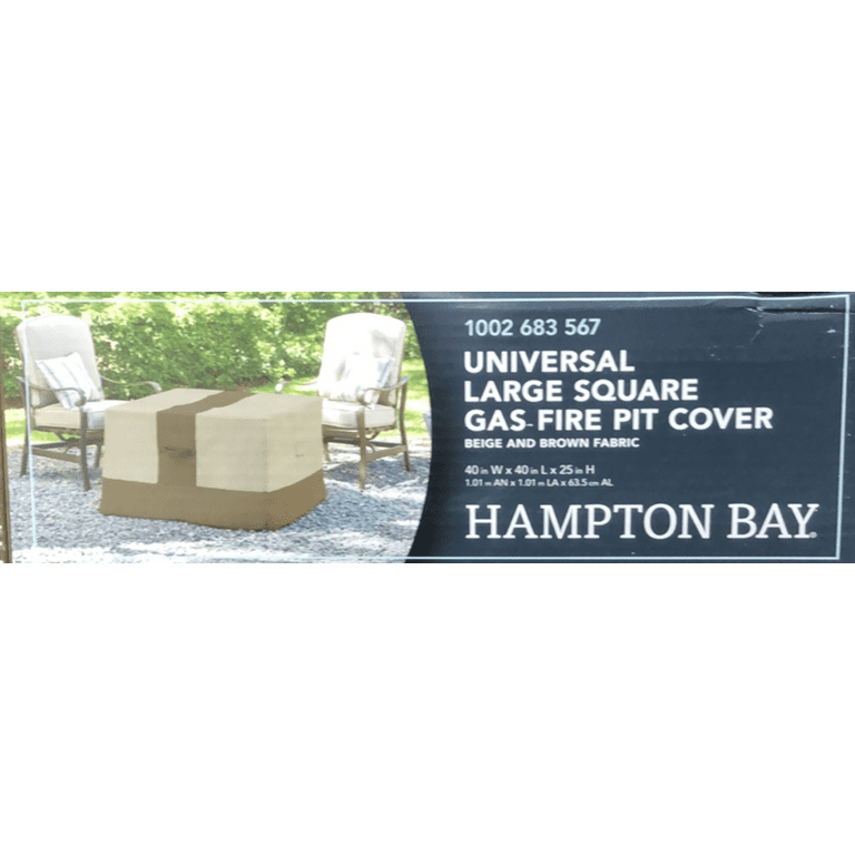 Hampton Bay waterproof universal large square outdoor patio fire pit cover Walmart