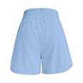 thumbnail image 5 of Iaqnaocc Womens&nbsp;shorts Elastic High Waist Summer Workout Shorts Athletic Tennis Gym Breathable Women Shorts Blue XL, 5 of 6