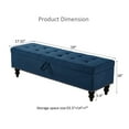 thumbnail image 5 of Blue Fabric 59" Bed End With Storage, Modern Style For Bedroom, Living Room, Hallway Arrangement Bench Storage Space. Contemporary Various Areas. Button , Smooth Fabric, Legs. Easy To Put Together., 5 of 6