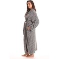 thumbnail image 2 of Velour Kimono Robe Hooded Bath Robes for Women Maxi Length, 2 of 3