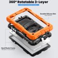 thumbnail image 2 of Case for Lenovo Tab M8 4th Gen 2024/2023 (TB-301FU, TB-300FU) with Screen Protector, 360 Degree Rotating Kickstand Hand Strap Heavy Duty Shockproof Cover with Shoulder Strap, Orange, 2 of 7