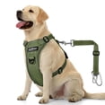 thumbnail image 1 of Arnés de cinturón de seguridad para perros VavoPaw ajustable para coche, color verde militar, 1 of 7