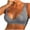 Gray, variant on Plunge Ribbed Stretch Bras for Woman V Neck Seamless Wirefree Bra Sexy Sports Workout Bra