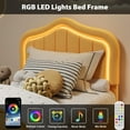 thumbnail image 2 of Trilenars Twin Size Upholstered Bed Frame in Yellow,Yellow, 2 of 6