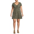 thumbnail image 2 of No Boundaries Junior's Plus Size Tiered Babydoll Dress, 2 of 5