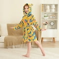 thumbnail image 4 of FORMRS Niños Bathrobe Unisex Hooded Robe Soft Plush Pajamas Sleepwear, Size 10-12T, Yellow Sardines Pattern, 4 of 7