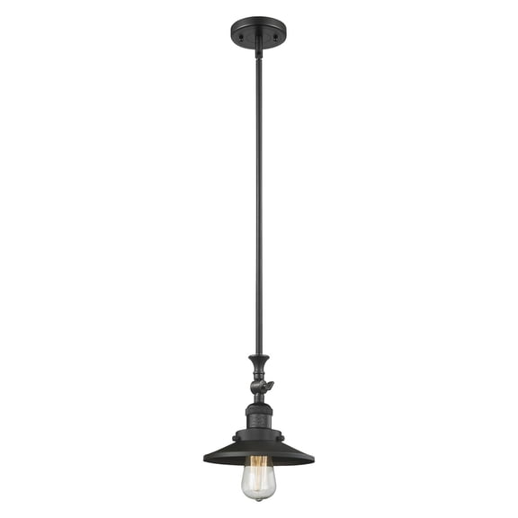 Innovations 1-LT Railroad 8" Mini Pendant - Matte Black - 206-BK-M6