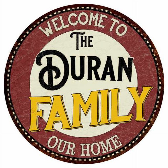The Duran Family 12" Round Metal Sign Kitchen Game Room Décor 200120038435