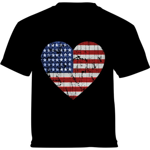 USA Love Tee for Toddler Boys Girls - Graphic Tshirts - American Flag Patriotic 4th of July 2T 3T 4T 5/6T