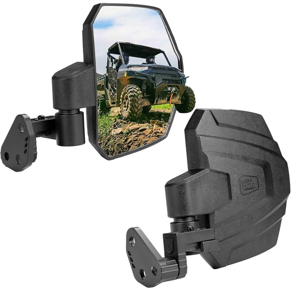KEMIMOTO Large UTV Side Mirrors A-pillar Compatible with Polaris Ranger XP 1000 2018-2026 CFMOTO UFORCE U10 Extension Adjustable Mounted on ROPS bar