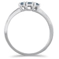 thumbnail image 2 of SZUL Women's 1/4 Carat TW Blue Diamond 3 stone Ring in 10K White Gold, 2 of 3