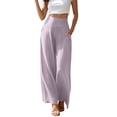 thumbnail image 2 of YuXingFu Womens Linen Pants Women Petite Skinny Culottes - Frayed Hem Travel Purple S, 2 of 9