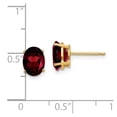 thumbnail image 4 of Auriga Fine Jewelry 14K Yellow Gold Oval Garnet Stud Earrings for Women (L- 0.3inch, W- 0.24 inch), 4 of 6