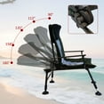 thumbnail image 6 of Camping Lounge Chair, Portable Folding Reclining Camping Chair with Adjustable backrest for Indoor and Outdoor Camping Beach Hiking Fishing, Green+black+grey, 6 of 9