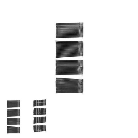 60pcs Women Waved Flat Type Hair Clips Black Invisible Bobby Pins