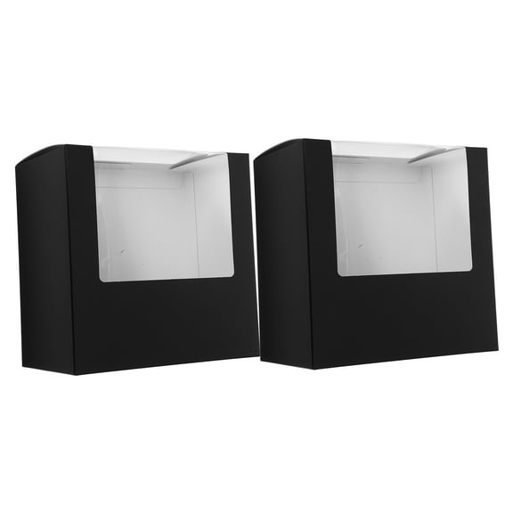 WHAMVOX 2pcs Hat Holder Box Cardboard Hats Organizer Hat Storage Box Clear Hat Display Box with Window for Hat Display and Organization