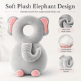 thumbnail image 2 of Head Protector Backpack, Adjustable Cartoon Animal Walking Cushion Backpack, Soft Wearable Plush Pad for Supervised Walking Practice, Elephant Design, 18M+, 2 of 7