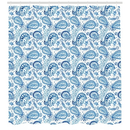 Paisley Shower Curtain Hand Painting Look Ikat Style Vintage