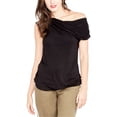 thumbnail image 1 of Rachel Roy Blouse à une Épaule Drapée pour Femmes, Noir, TG, 1 of 2