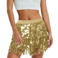 thumbnail image 4 of Women Dresses Gold Fringed Sequin Skirt Sparkly Skirts Glitter Skirt Holiday Sequin Skirt, 4 of 4