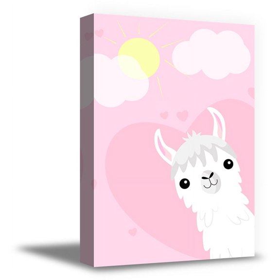 Awkward Styles Cute Funny Animal Canvas Oh La Llama Wall Print for Children Room Nursery Girls Room Canvas Llama Wall Art Decor for Kids Room