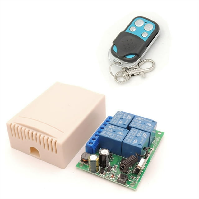 AC 10Amp 2200W 4CH 433MHz Rf Remote Control Switch Wireless Relay Receiver Controller For Garage\ Door\ LED\ Bulb ,Ultra-Quiet Operation