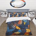 thumbnail image 2 of Designart "Mosaic Tiles in Yellow and Blue III" Boho Mosaic Bedding Covert Set - Geometric Blue Bohemian Bed Set With 2 Shams, 2 of 5