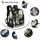 thumbnail image 4 of Mochila transparente KUI WAN de PVC negro transparente para la escuela, 12 de largo x 6 de ancho x 16,5 de alto, 4 of 9