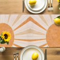 thumbnail image 4 of Abstract Sun Table Runner, Leaf Mountain Kitchen Table Runners Dress Scarves for Table Decorations Party/Restaurant/Indoor Outdoor Use, 18x72in, 4 of 9