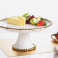 thumbnail image 2 of Pampa Bay Golden Salerno Round Cake Stand, 5"L x 11"W x 11"H, White and Gold, 2 of 5