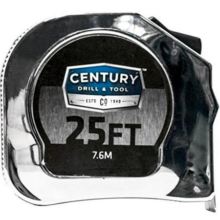UPC: 0081838728120 | Century Drill & Tool 72812 Tape Measure  Chrome – 25 ft. x 1 in.